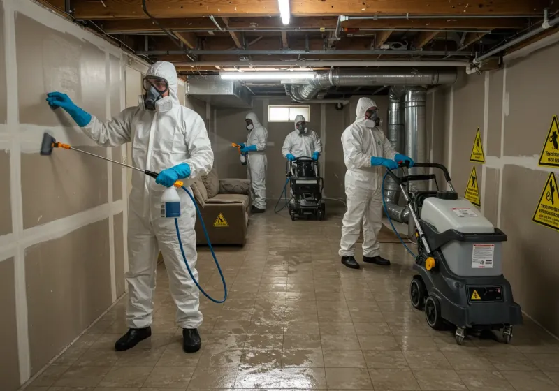 Basement Moisture Removal and Structural Drying process in Hillsborough, NC